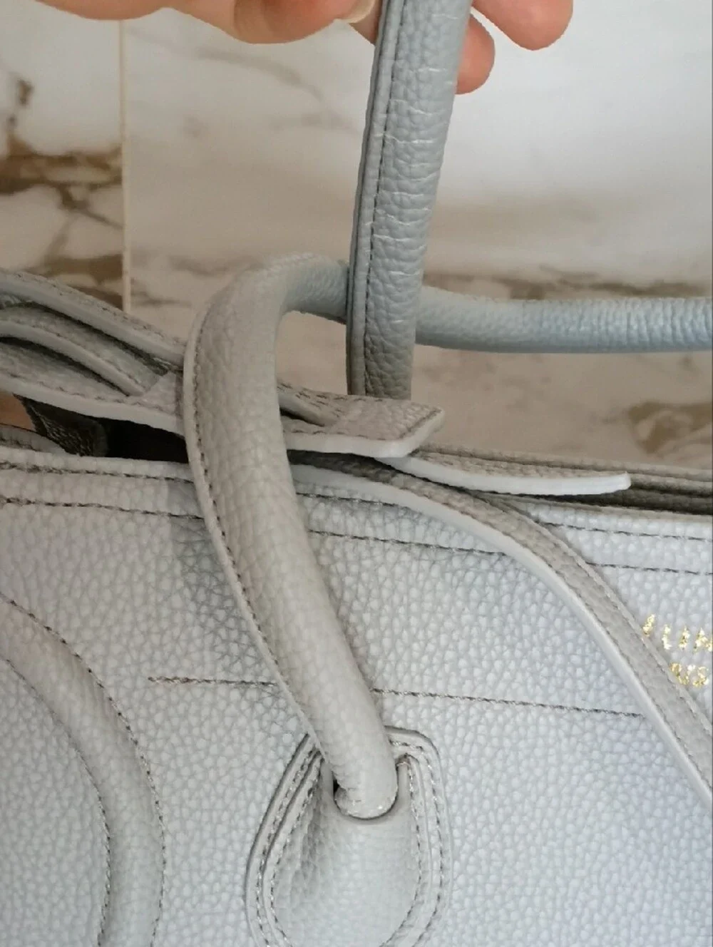 Womens Light Gray Tote Handbag - Designer Style
